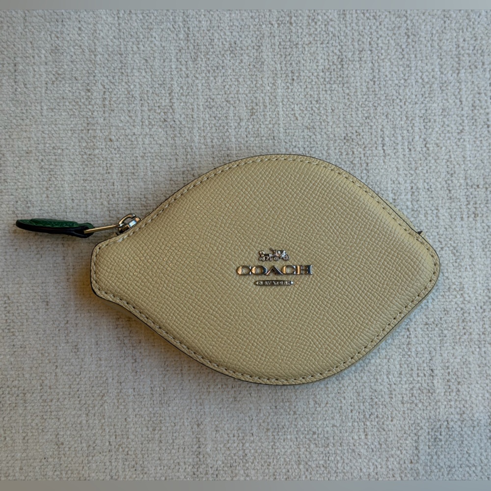 Coach Tan Pebbled Leather Coin Pouch
